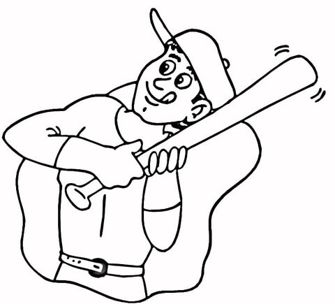 Baseball Player  Coloring Page